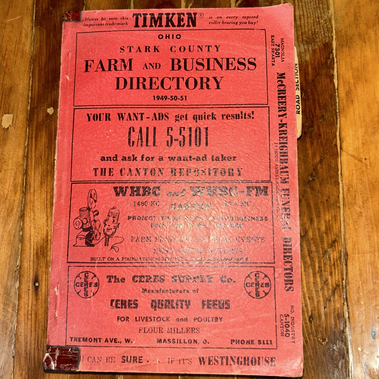 FARM AND BUSINESS DIRECTORY of STARK COUNTY Ohio 1949 Canton Ohio Timken FARM AND BUSINESS DIRECTORY of STARK COUNTY Ohio 1949 Canton Ohio Timken
