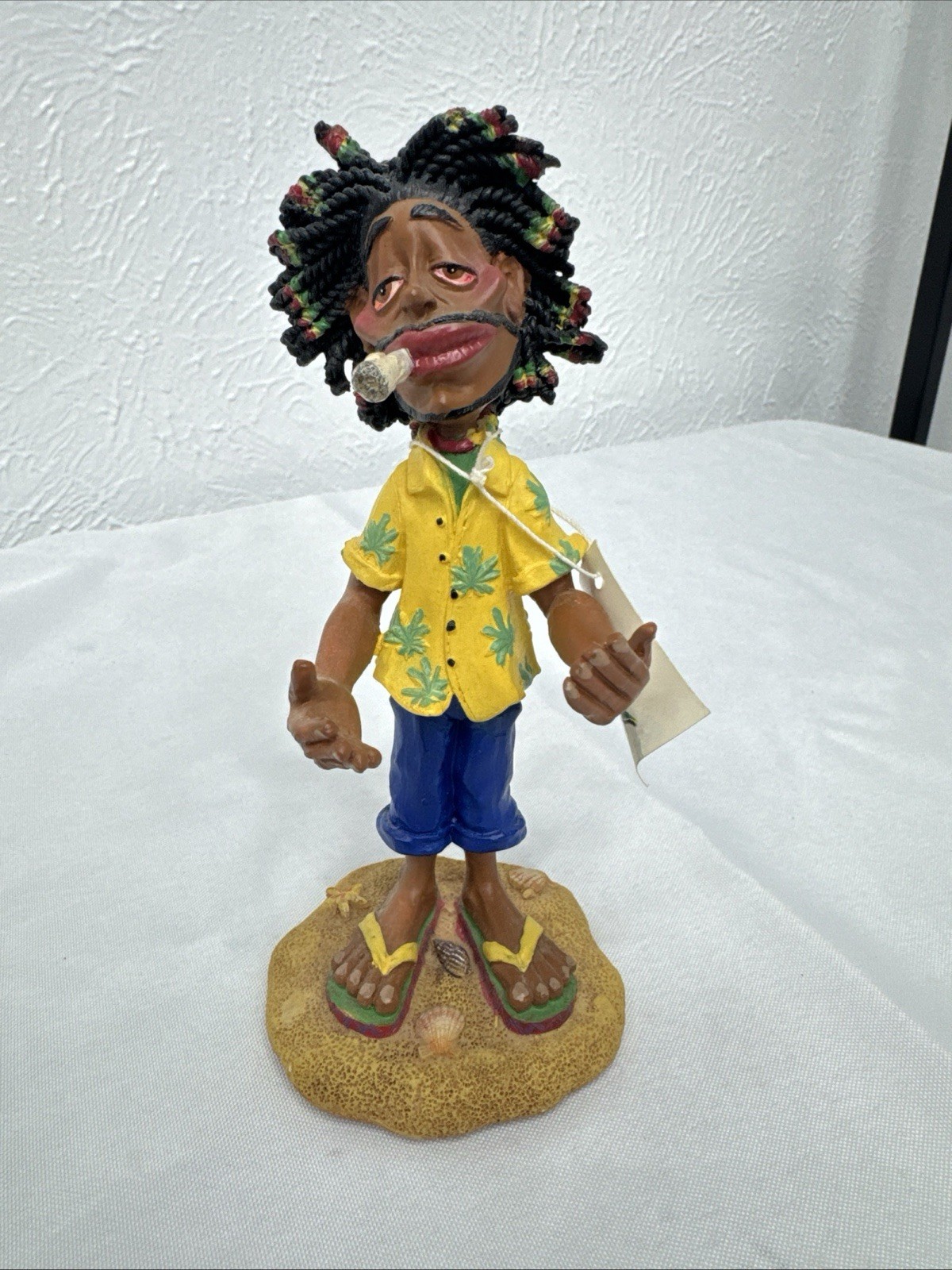 🔥Vintage Rasta Jamaican Man Smoking Statue Figure 7x3x3
