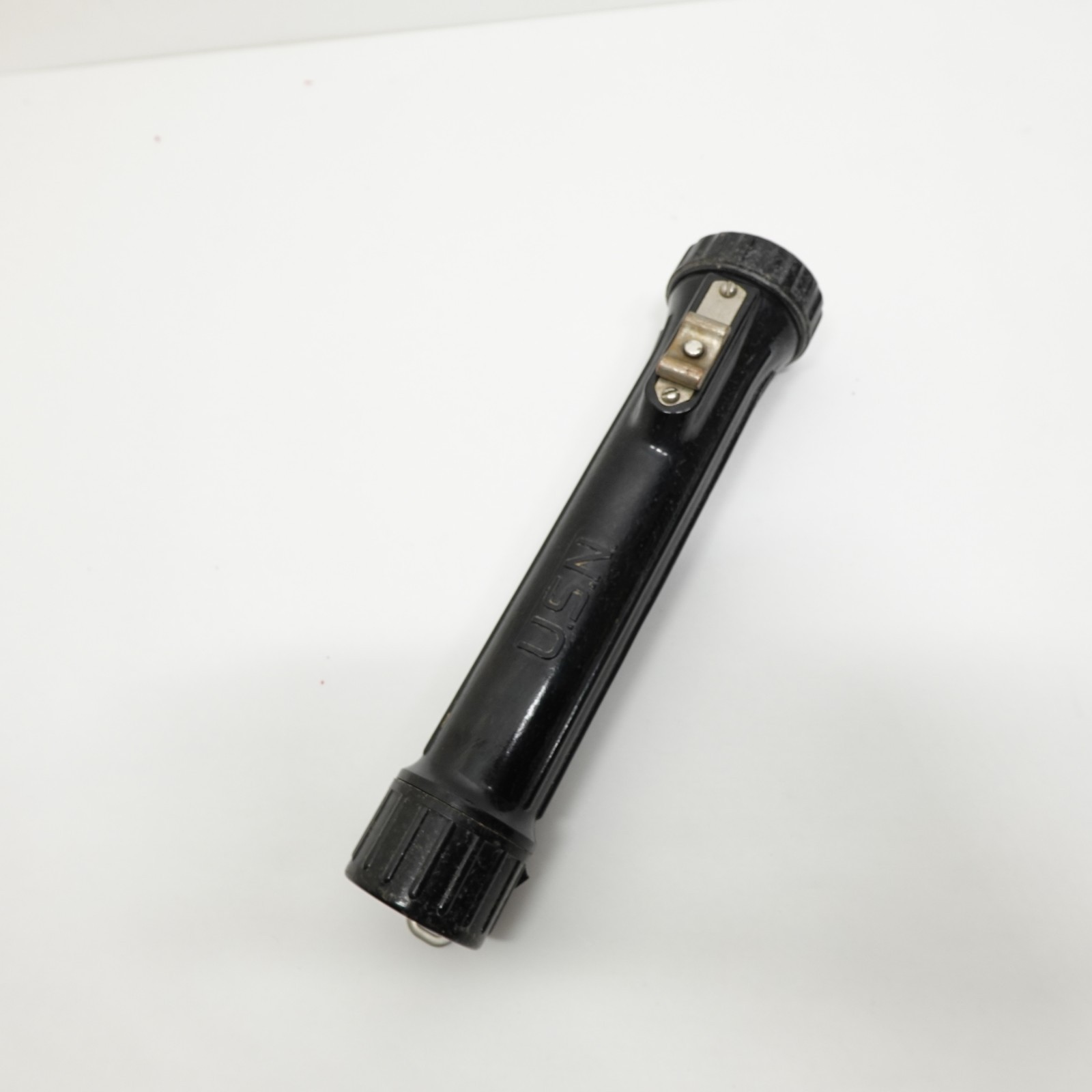 Vintage USN Fulton Permissible Electric Flashlight Black US Navy Bakelite 618