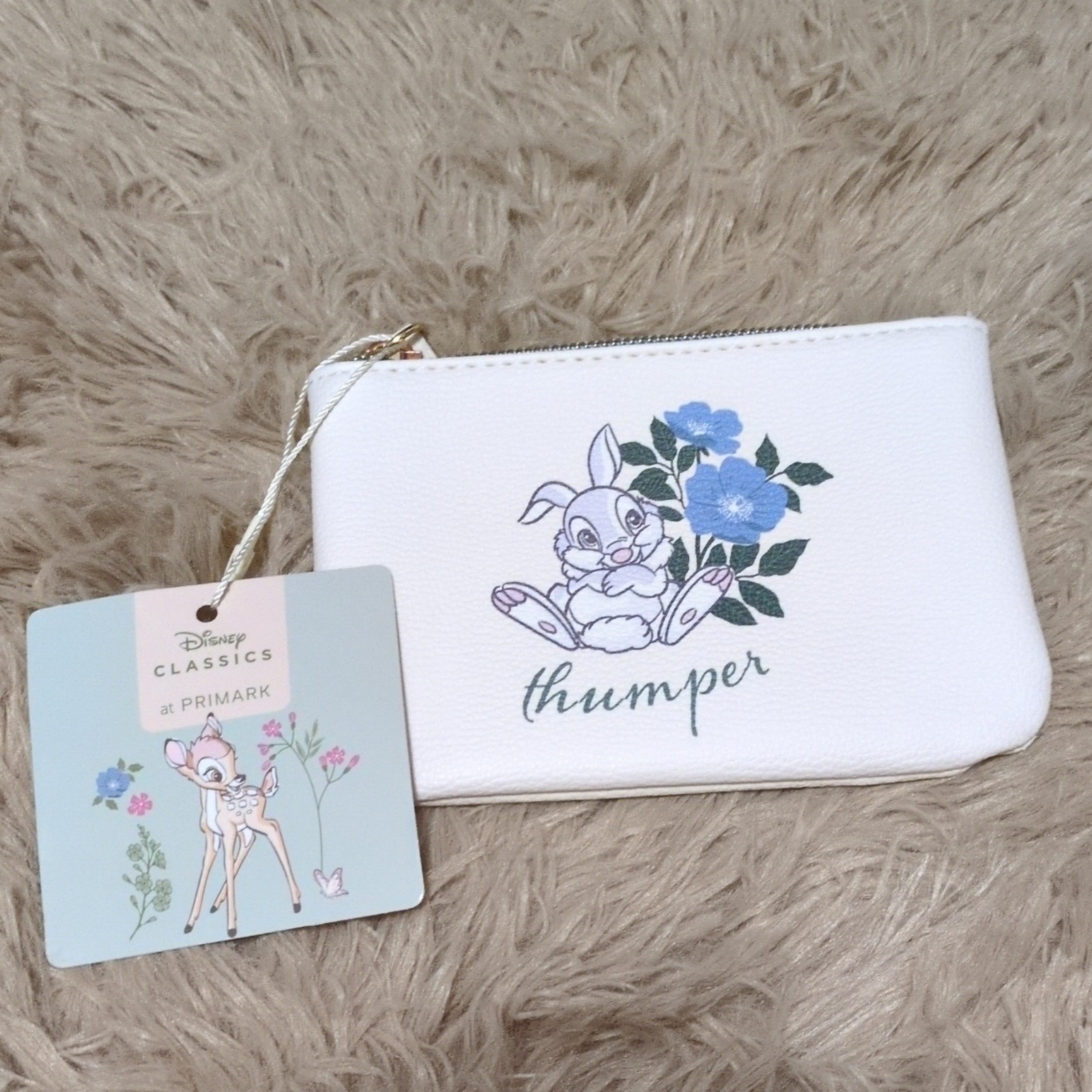 Primark Disney Thumper White Blue Small Zip Coin Purse Pouch