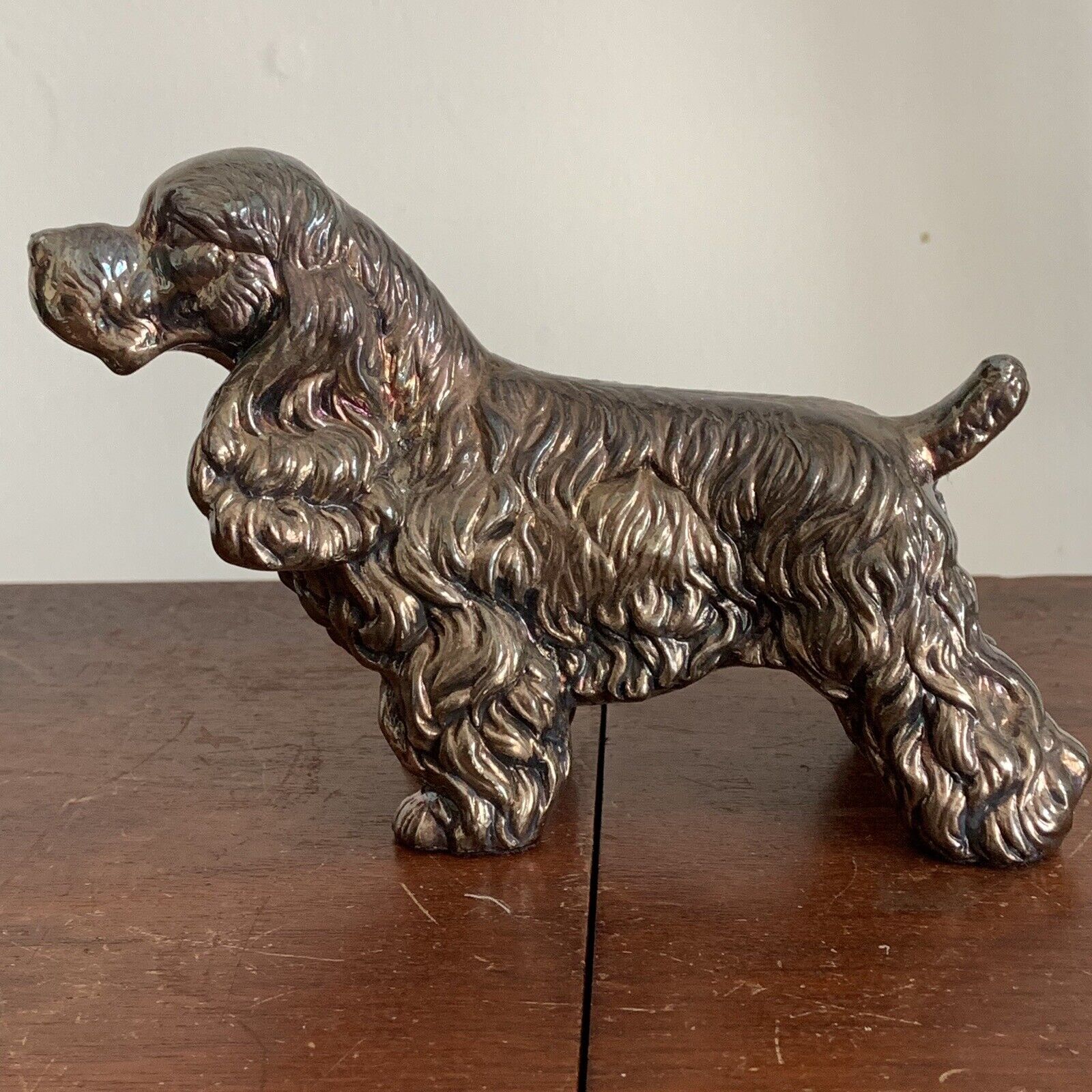 Cocker Spaniel Small Dog Statue Figurine Signed 925 Sterling Silver