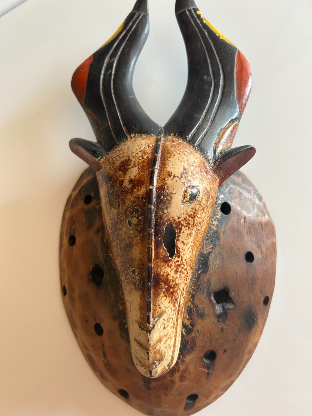 African Wood Mask– Antelope Spirit 12x9 inches, Fertility & Connection to Earth