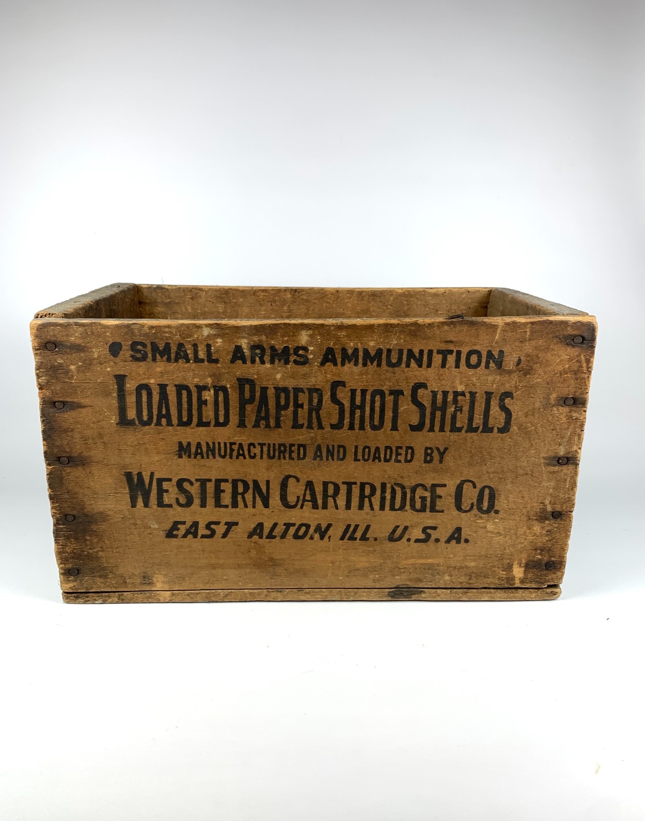 Vintage Western Cartridge Co Wood Ammunition Crate Shot Shell Box USA