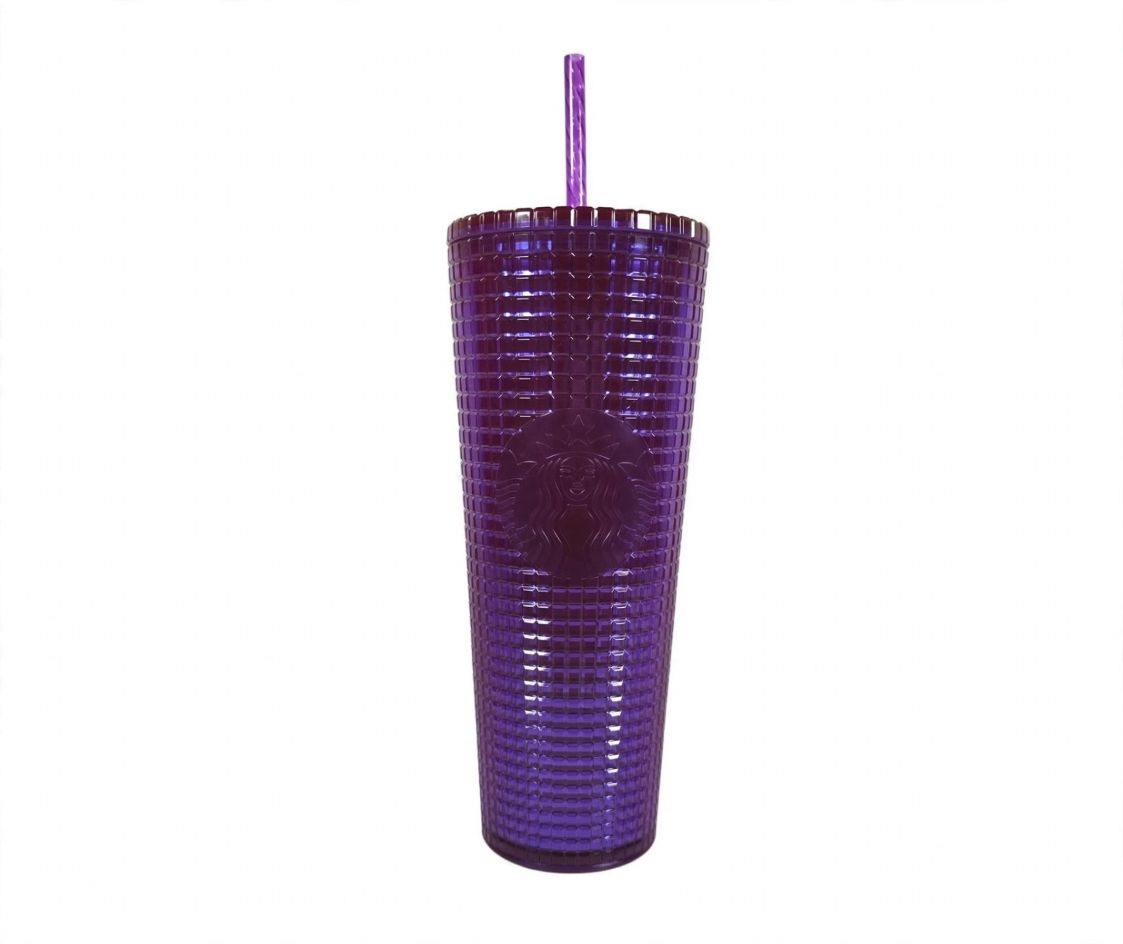2024 Starbucks Purple Grid Pattern Tumbler Cold Cup 24oz