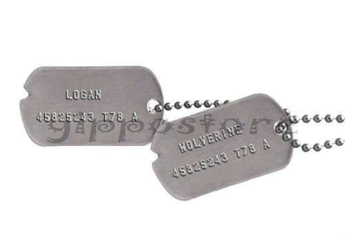 Wolverine Logan Classic Military Stainless Steel Dog Tag Set