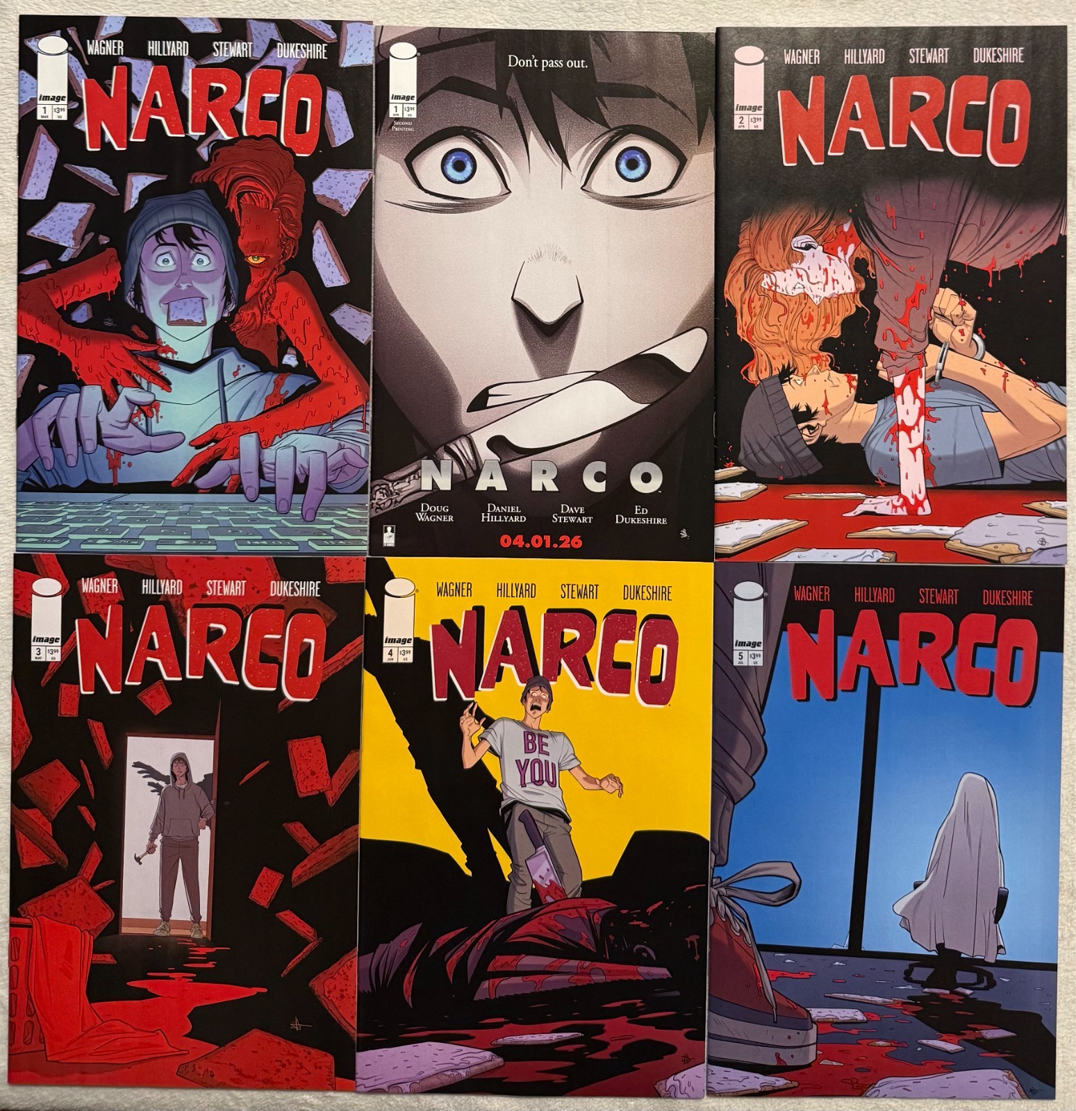 Narco #1 2 3 4 5A & #1 2nd print Daniel Hillyard Doug Wagner Bagged & Boarded Narco #1 2 3 4 5A & #1 2nd print Daniel Hillyard Doug Wagner Bagged & Boarded
