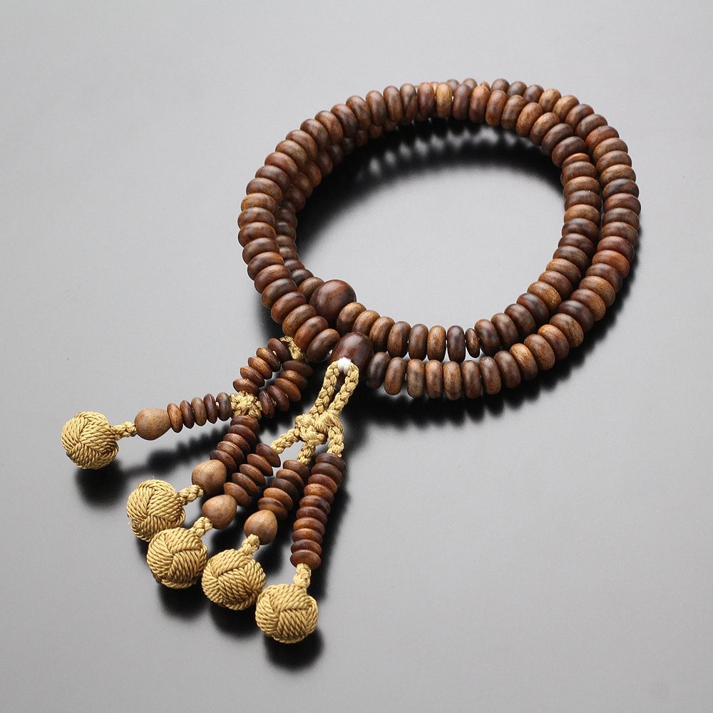 Nichiren Buddhist Prayer Bead Bracelet 108 Beads Matte Sandalwood Japan