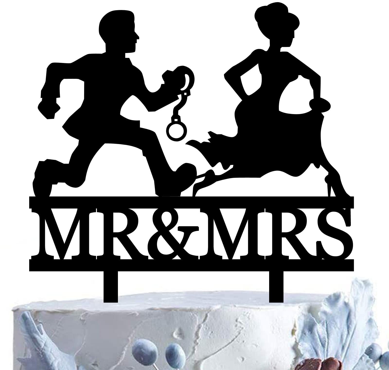 Funny Wedding Cake Topper - The Groom is Chasing His Lovely Runaway Bride wit... Funny Wedding Cake Topper - The Groom is Chasing His Lovely Runaway Bride wit...