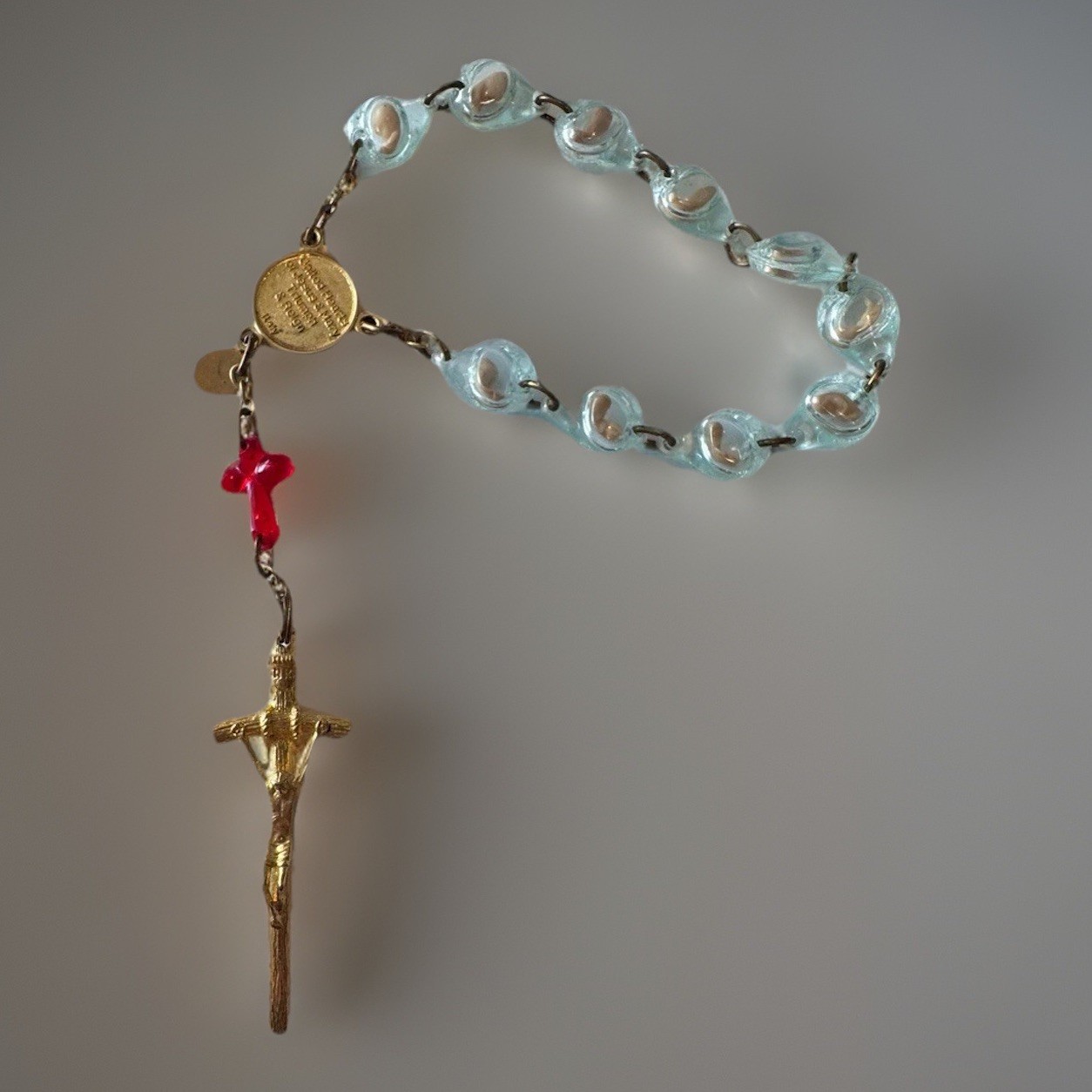Vintage Italian Prenatal Devotional Rosary Fetal Beads Immaculate Conception