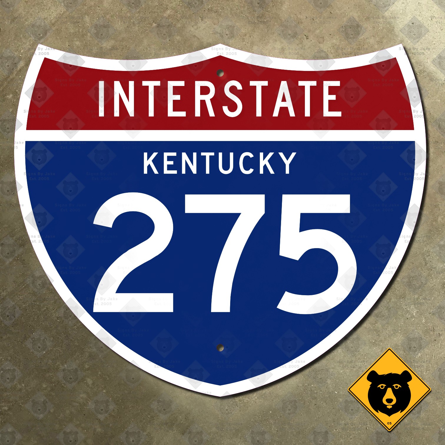 Kentucky Interstate 275 highway route marker sign 1961 Erlanger 12x10