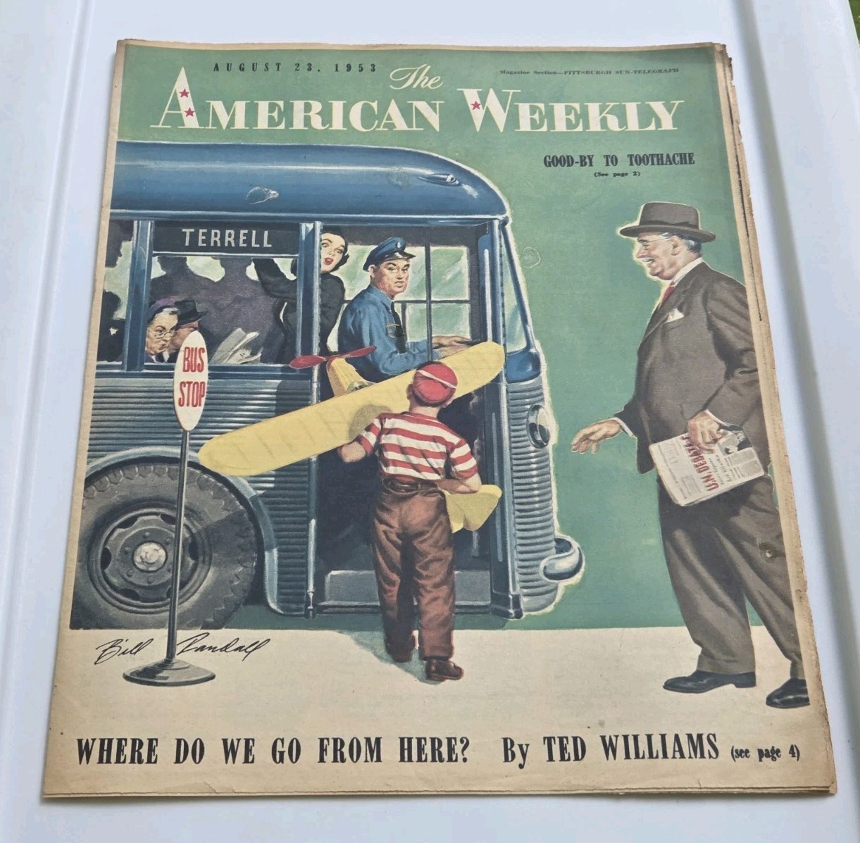 Aug 23, 1953 THE AMERICAN WEEKLY NEWSPAPER TED WILLIAMS ARTICLE GOOD COND Aug 23, 1953 THE AMERICAN WEEKLY NEWSPAPER TED WILLIAMS ARTICLE GOOD COND