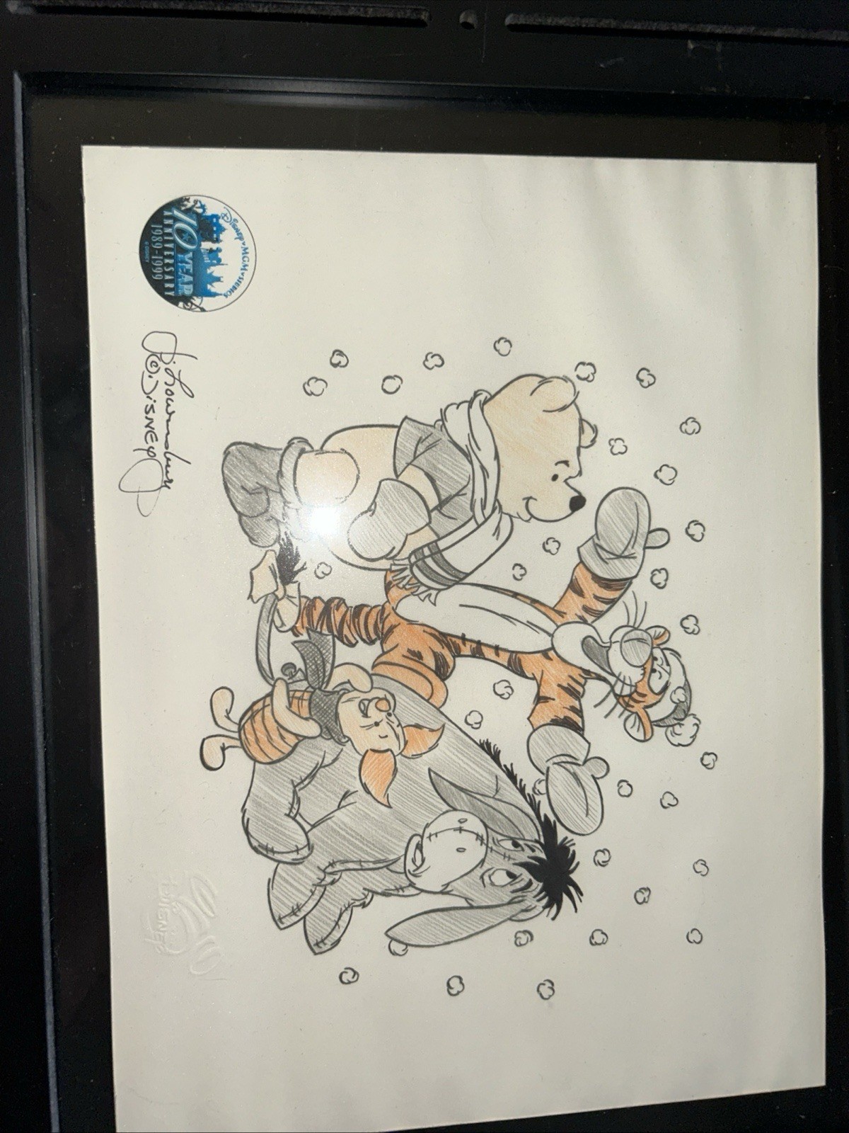 Original Sketch Of Eeyore, Tigger And Winnie The Pooh. Disney. Signed. Original Sketch Of Eeyore, Tigger And Winnie The Pooh. Disney. Signed.