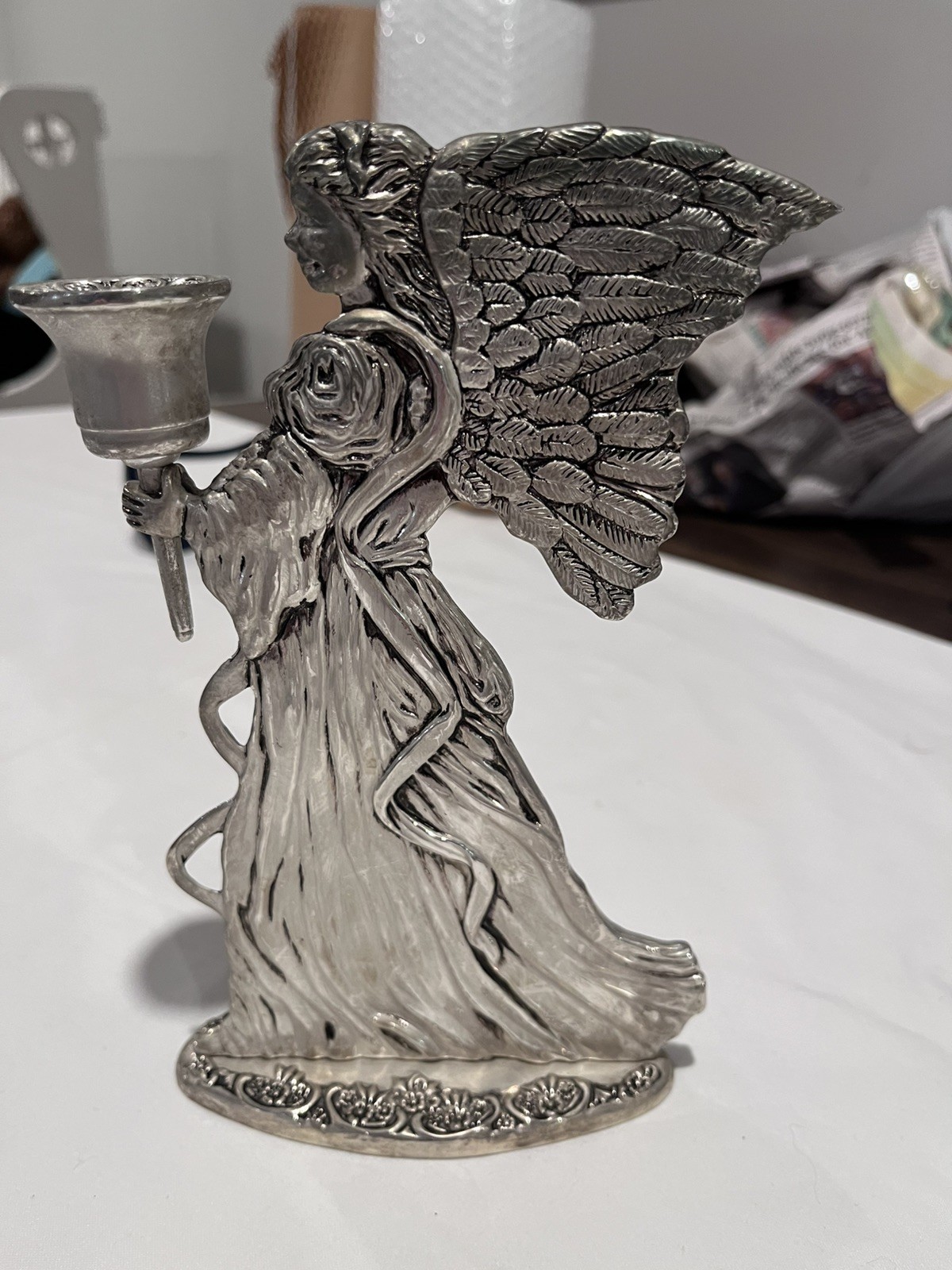 Godinger Silver Art Co. vintage cherub/angel candle holder 