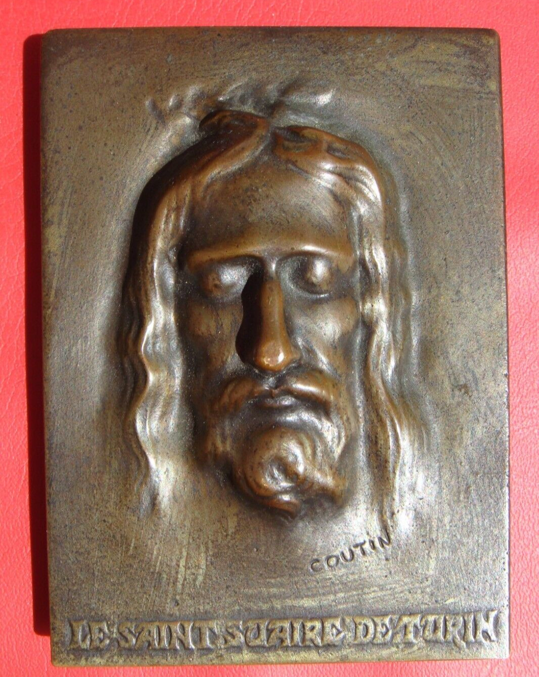 Bronze Religious Coutin Plaque in Relief Depicts Suffering of Christ HOLY ICON