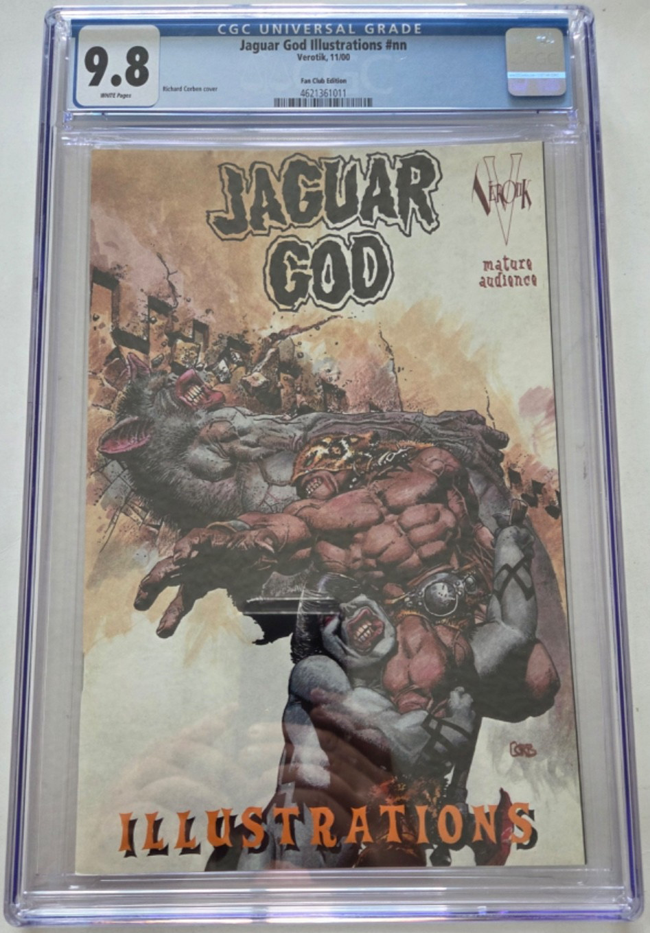 JAGUAR GOD ILLUSTRATIONS #1 CGC GRADED 9.8 VEROTIK 2000 RICHARD CORBEN VARIANT
