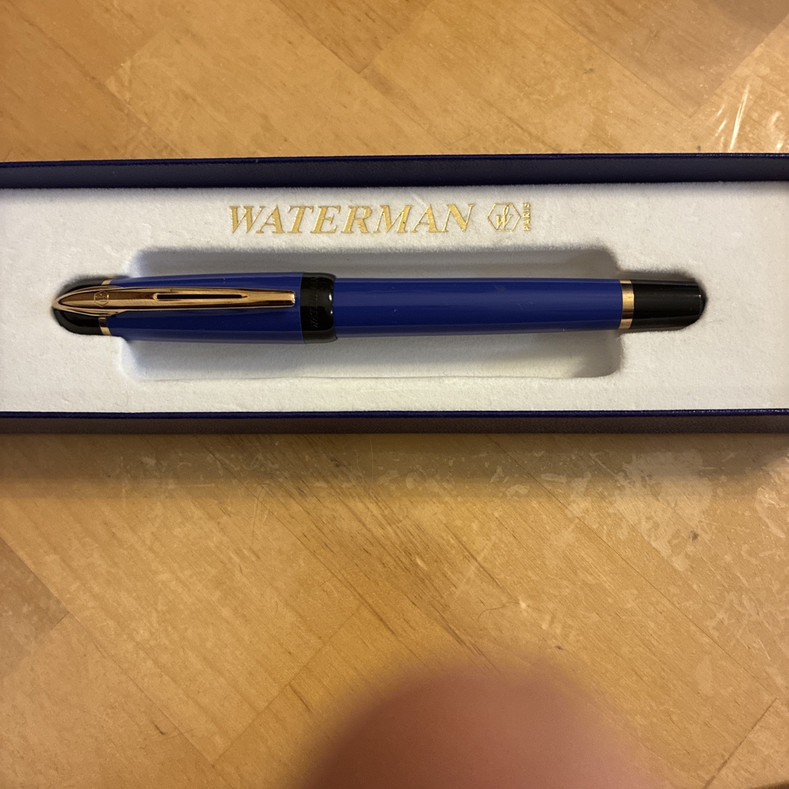 Waterman Phileas Blue Marble/Gold Trim Fountain Pen  BRAND NEW NEVER USED