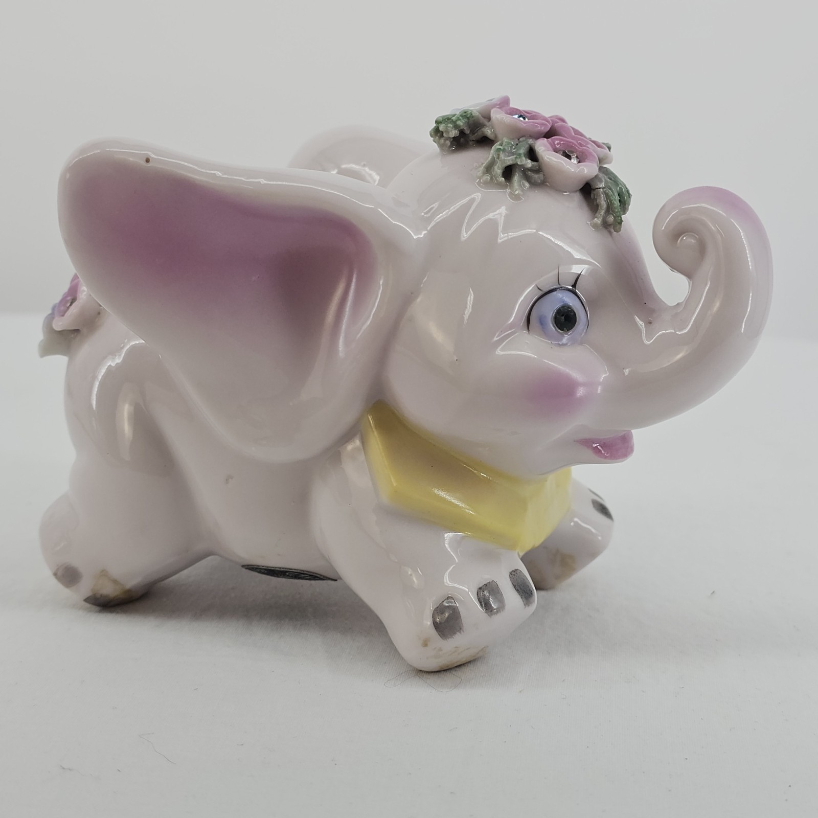 Vintage 1950s Pink Elephant Piggy Bank Flowers Wales Japan Vintage 1950s Pink Elephant Piggy Bank Flowers Wales Japan