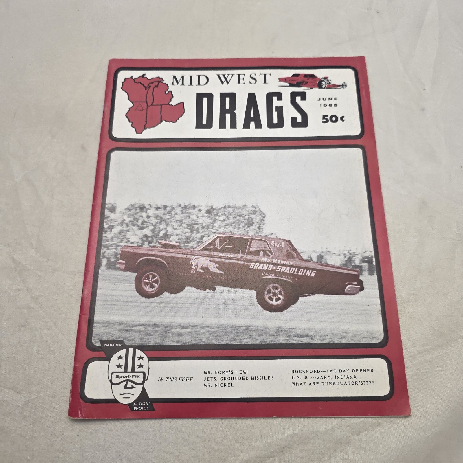 Mid West Drags Magazine June 1965 Drag Racing A/FX Mr Norm Grand Spaulding Dodge Mid West Drags Magazine June 1965 Drag Racing A/FX Mr Norm Grand Spaulding Dodge