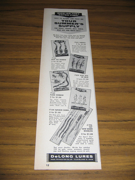 1959 Vintage Ad DeLong Fishing Lures Cleveland,Ohio 1959 Vintage Ad DeLong Fishing Lures Cleveland,Ohio