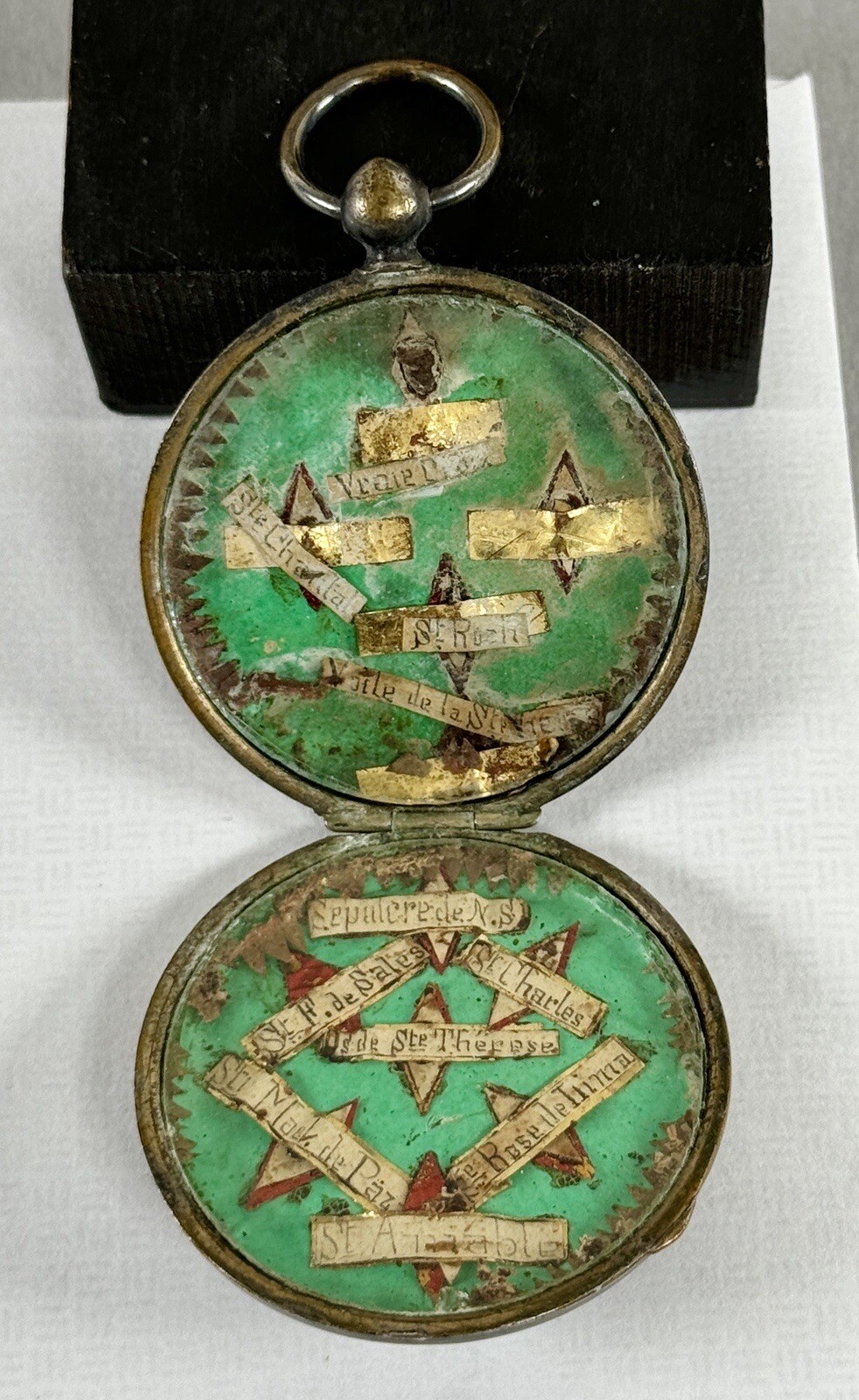18th C. 12 Relic Case Spanish Colonial Reliquary Saint Roch Anne Therese St Rose 18th C. 12 Relic Case Spanish Colonial Reliquary Saint Roch Anne Therese St Rose