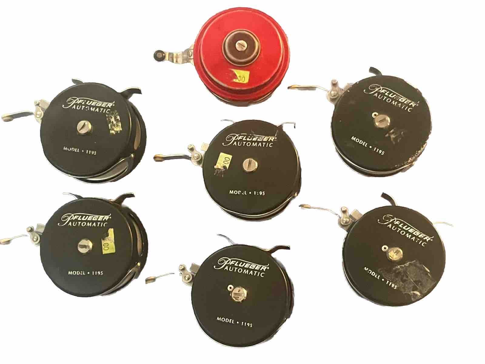 Lot Of 7 Vintage Pflueger Automatic 1195 Fly Fishing Reels & J.C Higgins Estate Lot Of 7 Vintage Pflueger Automatic 1195 Fly Fishing Reels & J.C Higgins Estate