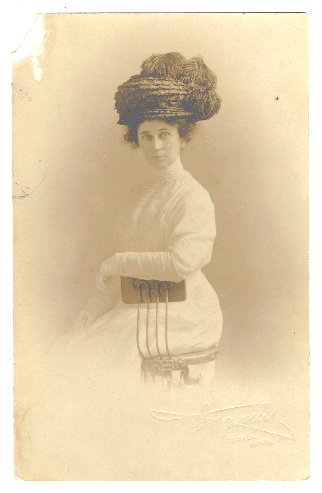 Postcard RPPC Divided Lady Astute Early 20th Century Hat Aristocrat Postcard RPPC Divided Lady Astute Early 20th Century Hat Aristocrat