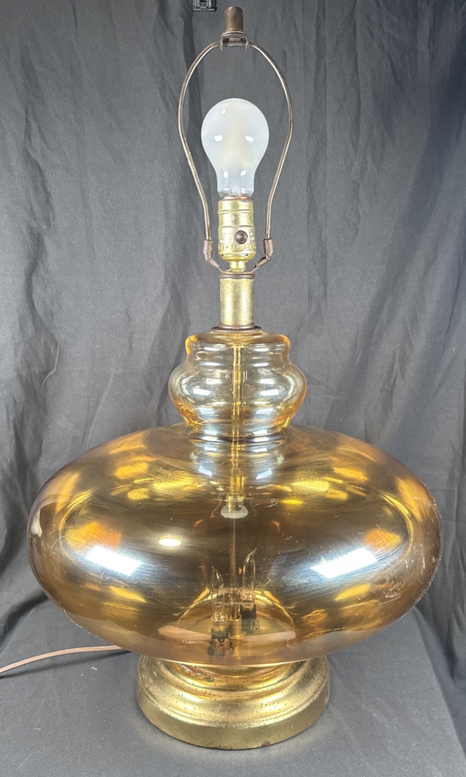 ✨Rare Vintage 70s Flickering Flame Lamp Translucent Glass 3 Switch Retro Works