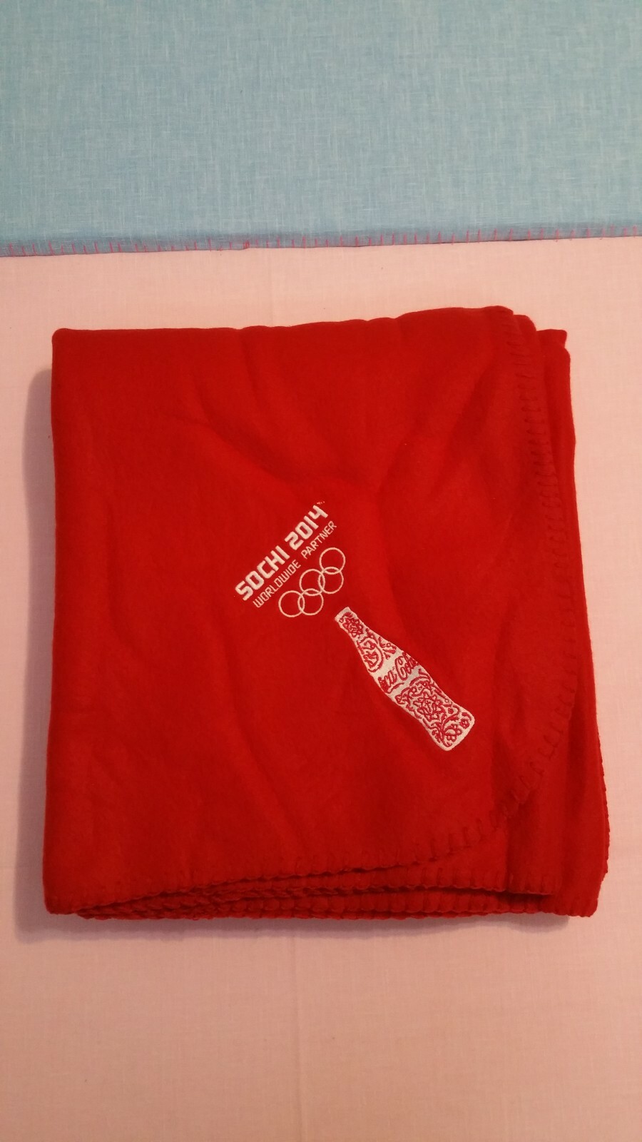 2014 COCA COLA SOCHI WINTER OLYMPICS FLEECE BLANKET NEW, NEVER USED