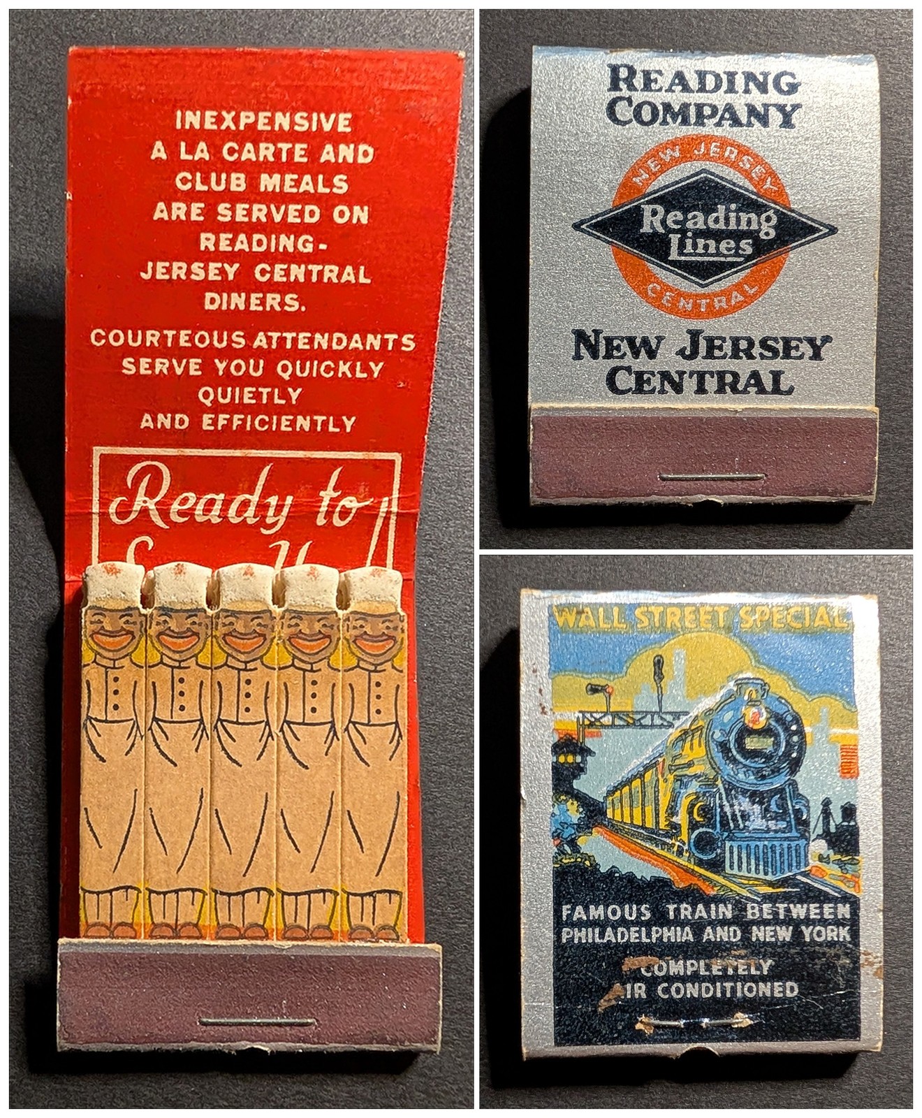Feature Matchbook Reading Company New Jersey Central NJ Feature Matchbook Reading Company New Jersey Central NJ