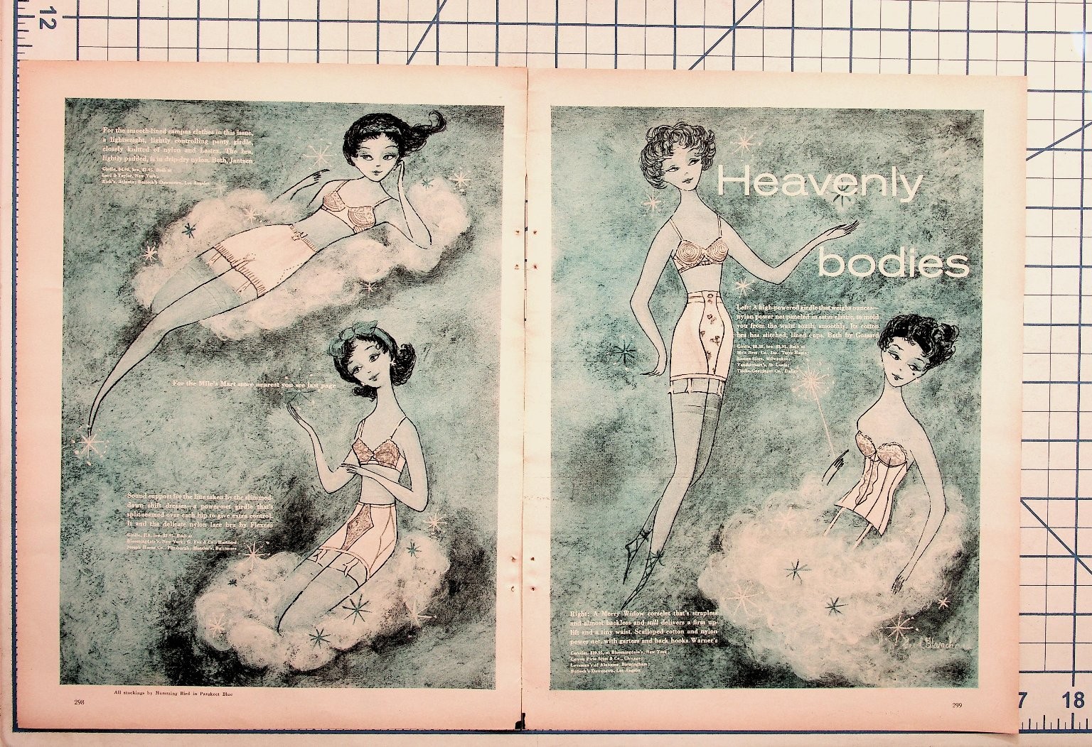 1958 Vintage Lingerie Ad Heavenly Bodies Bali Jantzen Flexees Gossard Warner's 1958 Vintage Lingerie Ad Heavenly Bodies Bali Jantzen Flexees Gossard Warner's