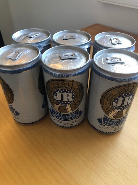 JR Ewing\'s Private stock 80s Collectible Pull Tab Beer 6 Pack Cans DISPLAY PROP