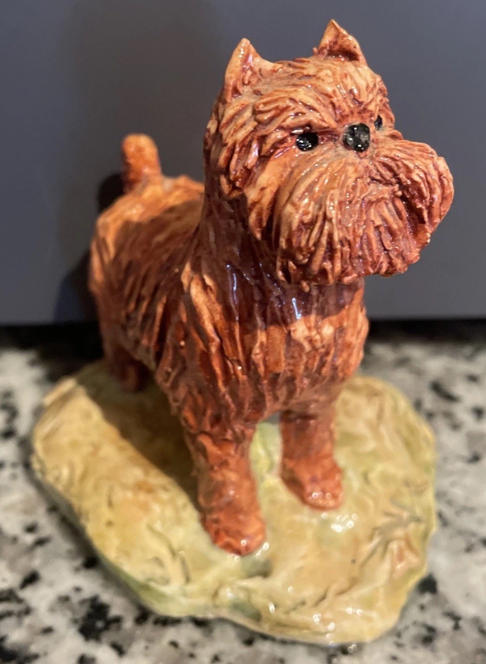Vintage Sylvia Smith Hand Made Brussels Griffon Dog Ceramic Figurine England 