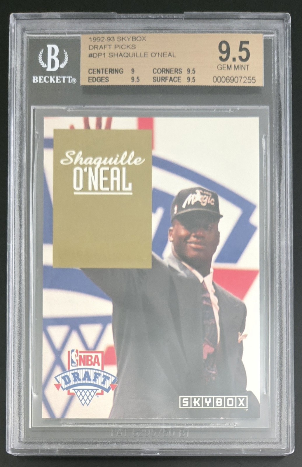 1992-93 Skybox Draft Picks #DP1 Shaquille O\'Neal RC BGS 9.5 GEM MINT