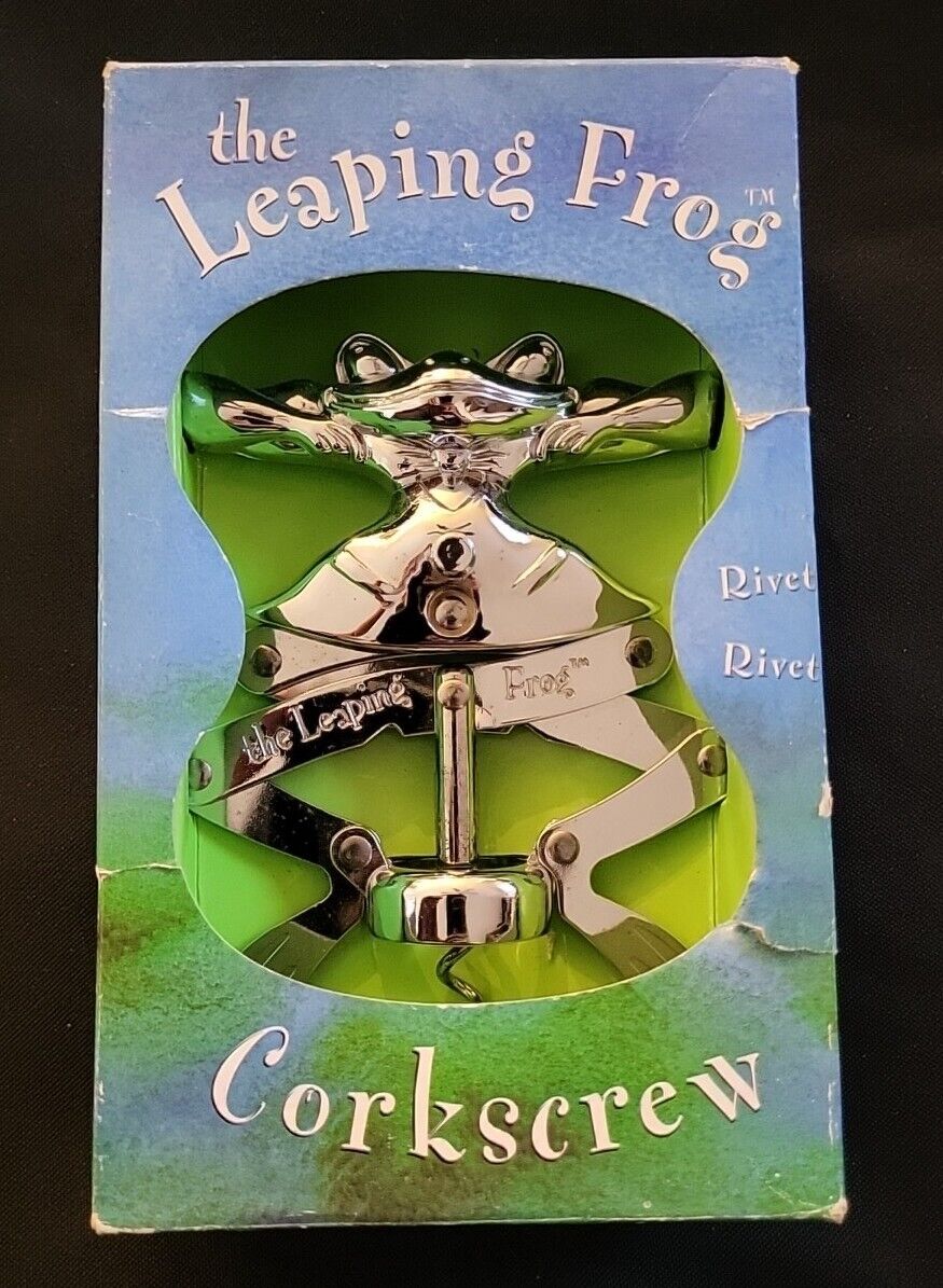 LEAPING FROG Wine Opener Crome Silver Expanding Corkscrew Heavy Duty