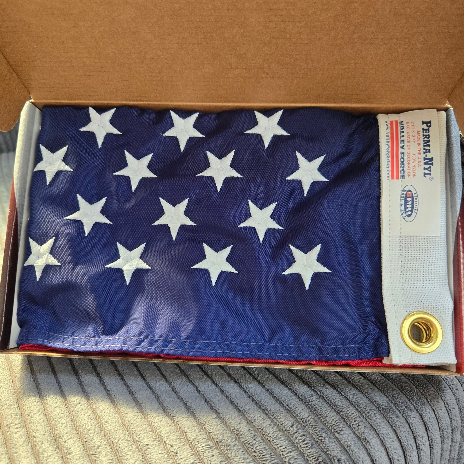 Valley Forge Perma-Nyl 2x3 American Flag Nylon Made in USA Commercial Grade Valley Forge Perma-Nyl 2x3 American Flag Nylon Made in USA Commercial Grade