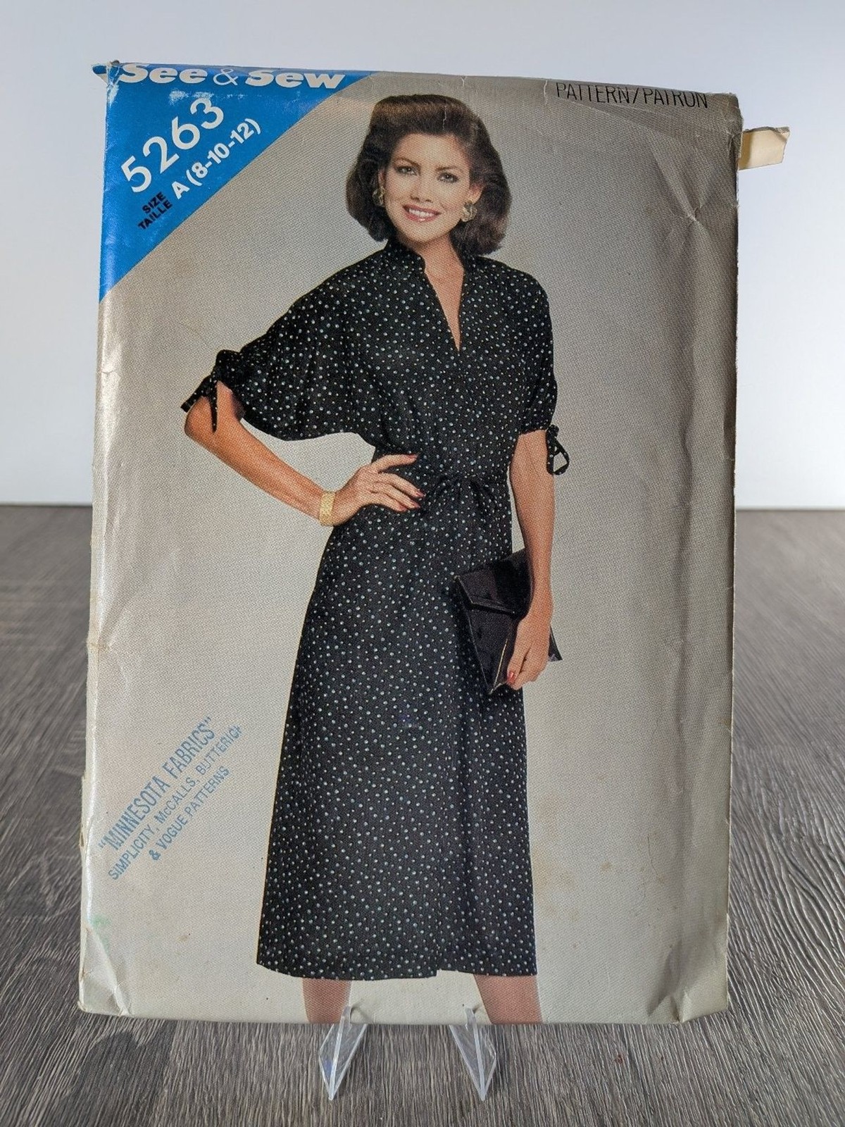 Butterick See & Sew 5263 Sewing Pattern Misses Dress & Belt Size A (8-10-12)