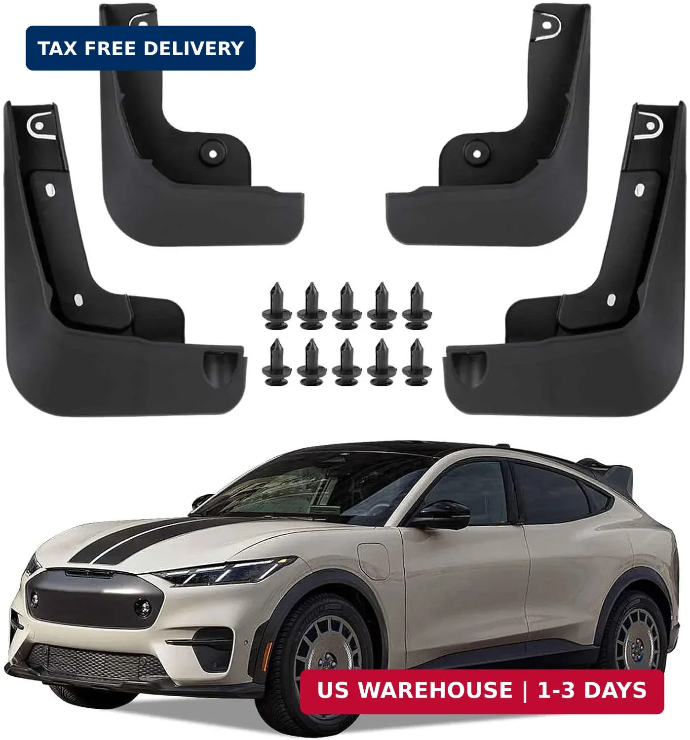 Mud Flaps for Ford Mustang MACH-E 2021-2026 Set of 4PCS Mud Guard Kit