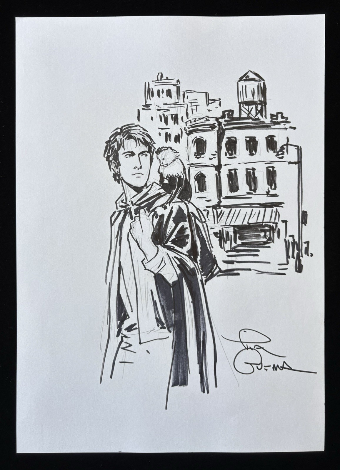 Pia Guerra Original Art Sketch Yorick Brown and Ampersand 12” X 8 1/2”