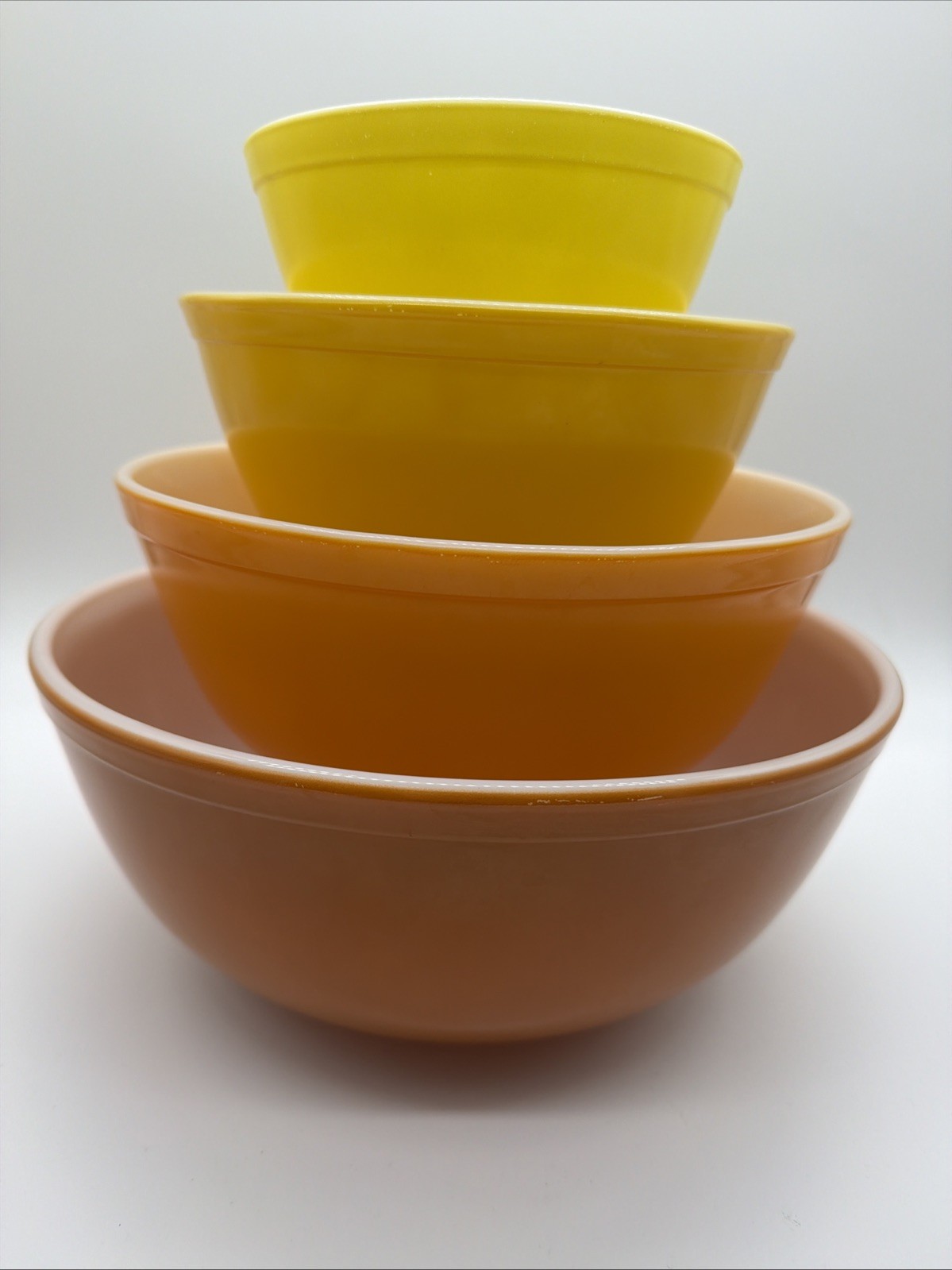 Vintage Pyrex Daisy Sunflower Citrus Solid Bowl Set 401 402 403 404 Htf