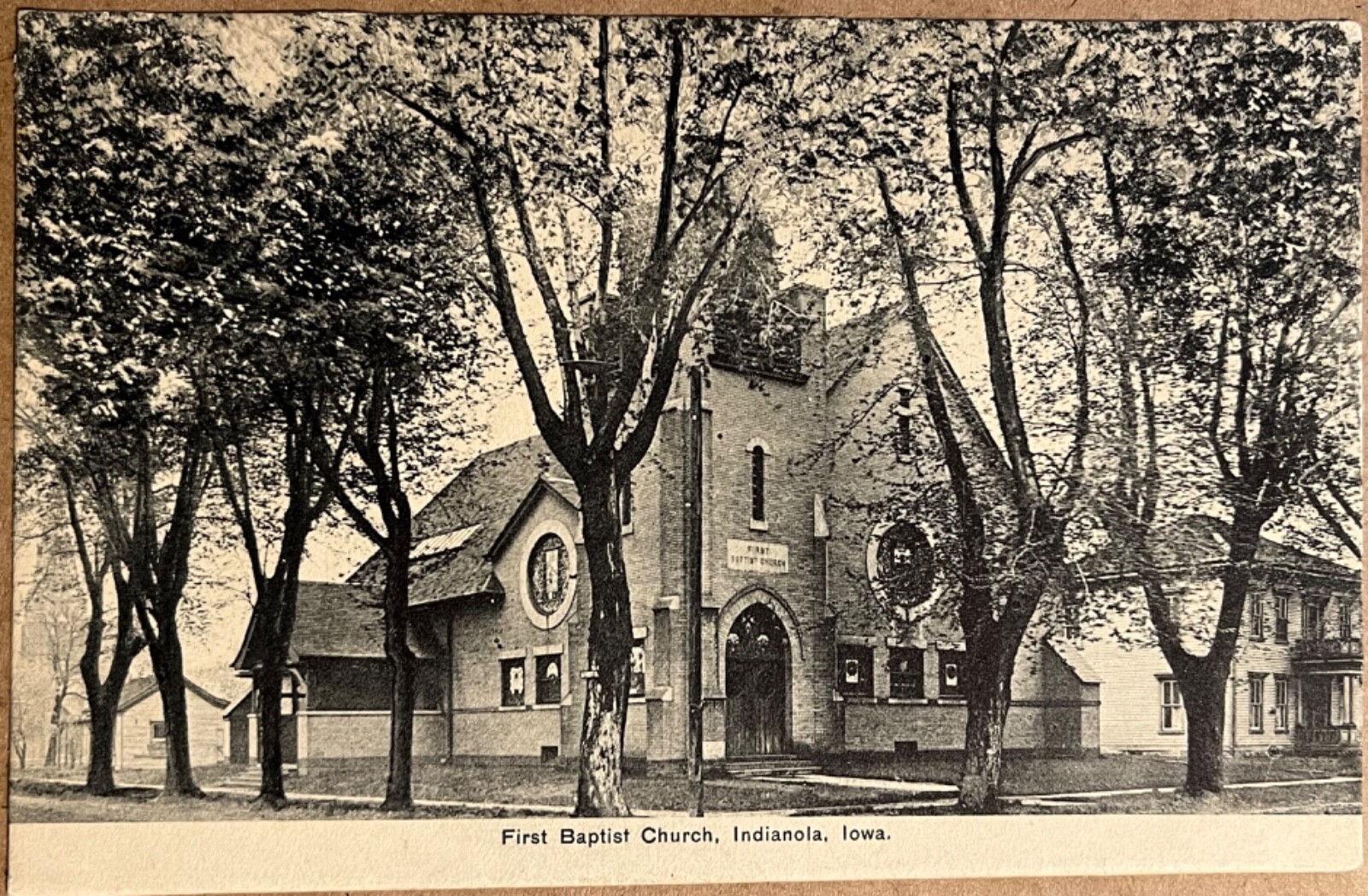 Indianola Iowa First Baptist Church Antique Postcard c1910 Indianola Iowa First Baptist Church Antique Postcard c1910