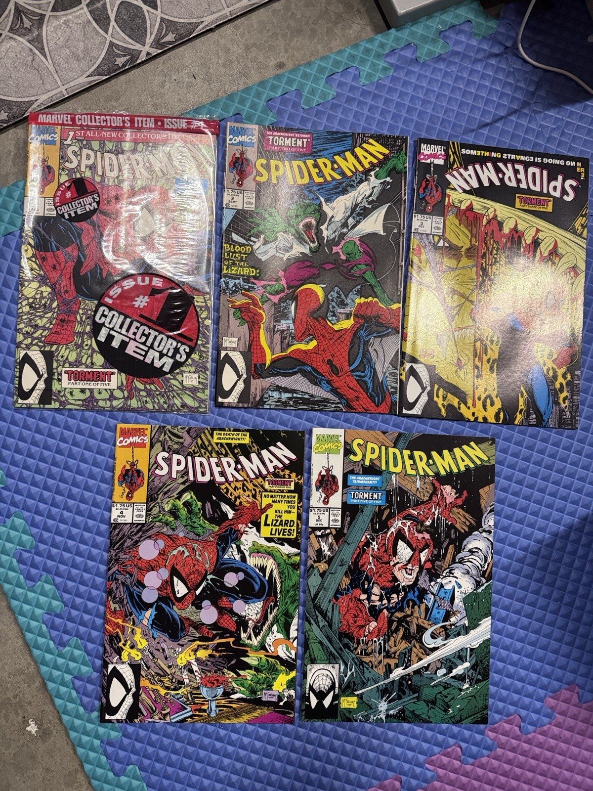 Spider-Man (Marvel, 1990) #1-5 Todd McFarlane Torment Set Run Lizard 1 2 3 4 5