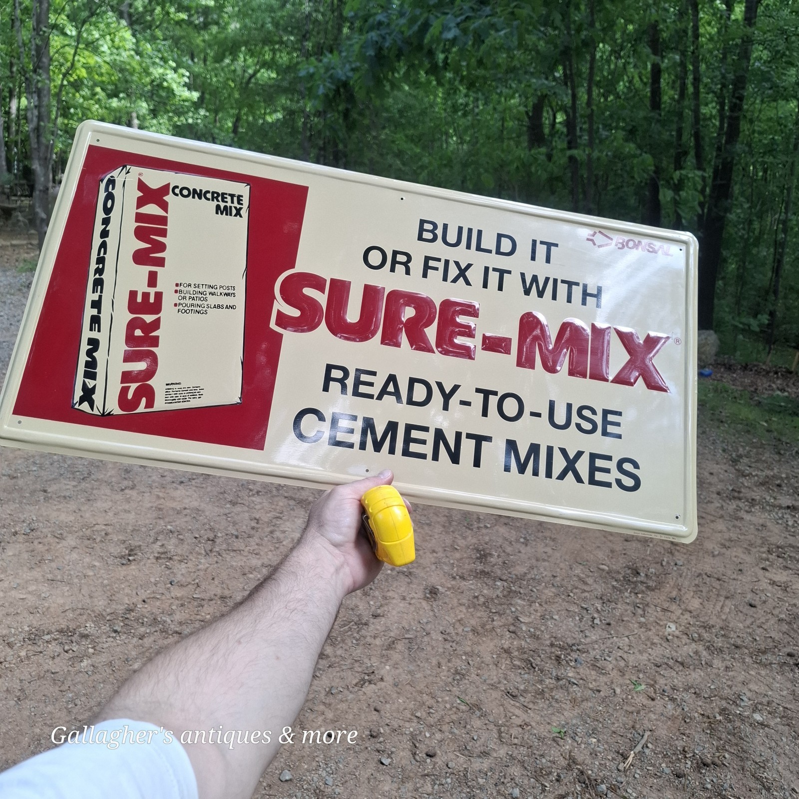 Rare Vintage Sure Mix Cement Metal Sign Stout Sign Co. USA Rare Vintage Sure Mix Cement Metal Sign Stout Sign Co. USA