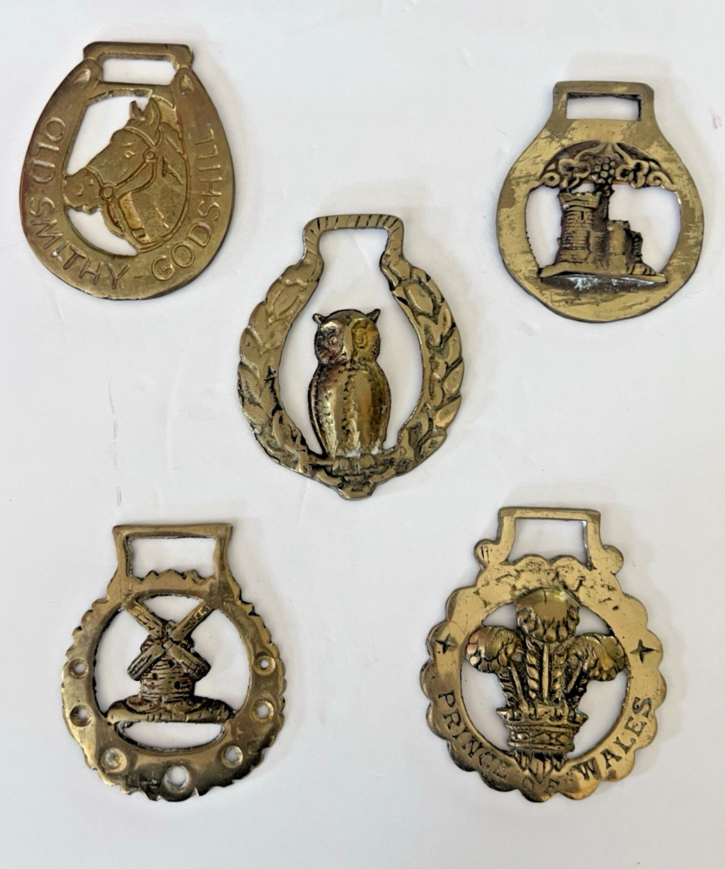 Vintage Horse Brass Medallion-Bridle Ornaments LOT OF 4 Vintage Horse Brass Medallion-Bridle Ornaments LOT OF 4