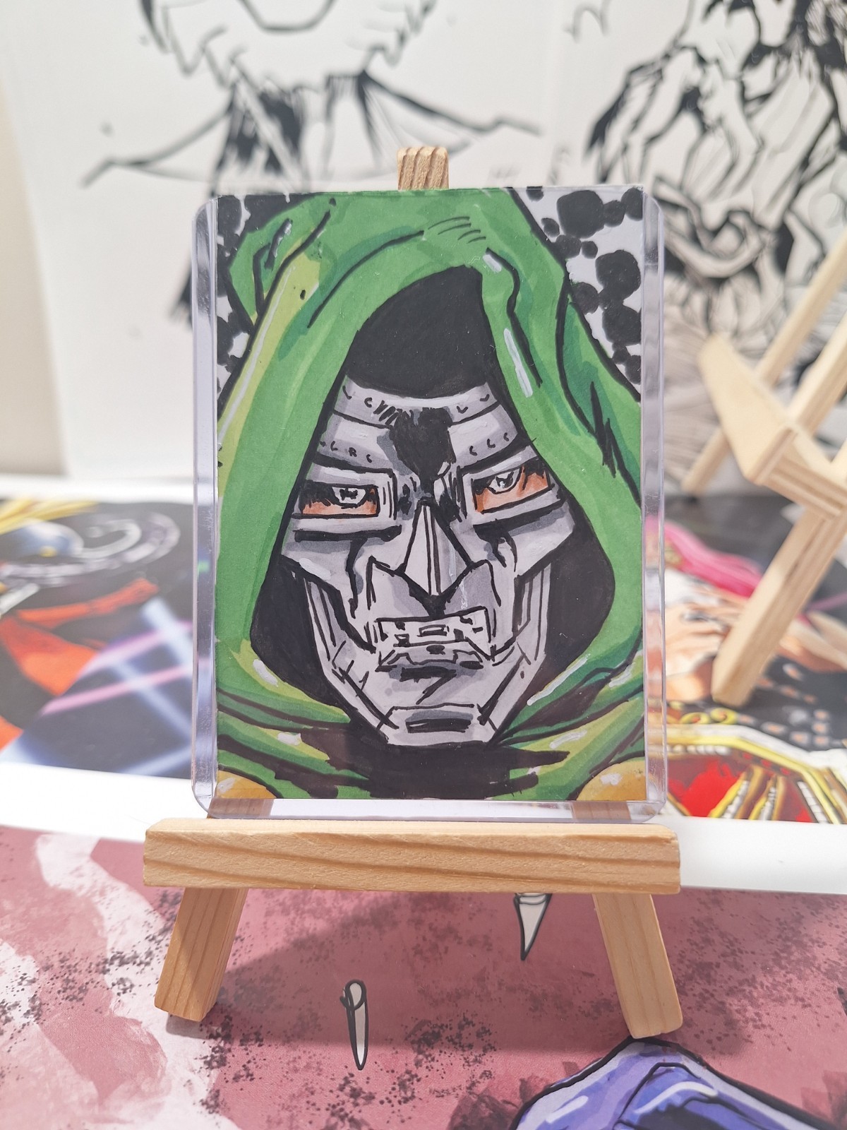 Dr. Doom Sketch Trading Card Original Art Signed by Artist Michael Fulcher Dr. Doom Sketch Trading Card Original Art Signed by Artist Michael Fulcher