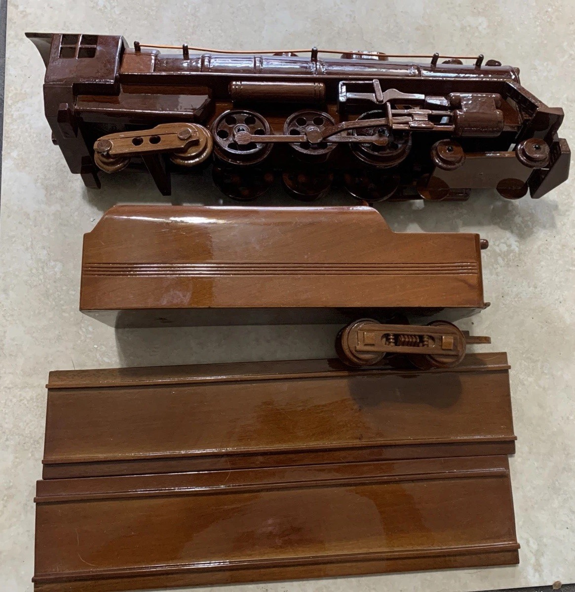 Vintage Mahogany Wood Hudson Steam Locomotive Model Train Display Office Desk Vintage Mahogany Wood Hudson Steam Locomotive Model Train Display Office Desk
