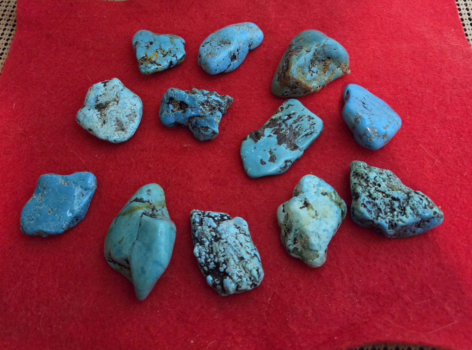 High Grade Polished Kingman (12) Turquoise Nuggets from AZ 250 Grams High Grade Polished Kingman (12) Turquoise Nuggets from AZ 250 Grams