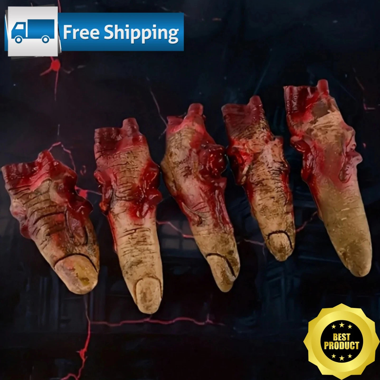 5pcs Bloody Severed Fingers Thumb Halloween Party Decoration Horror Props Zombie
