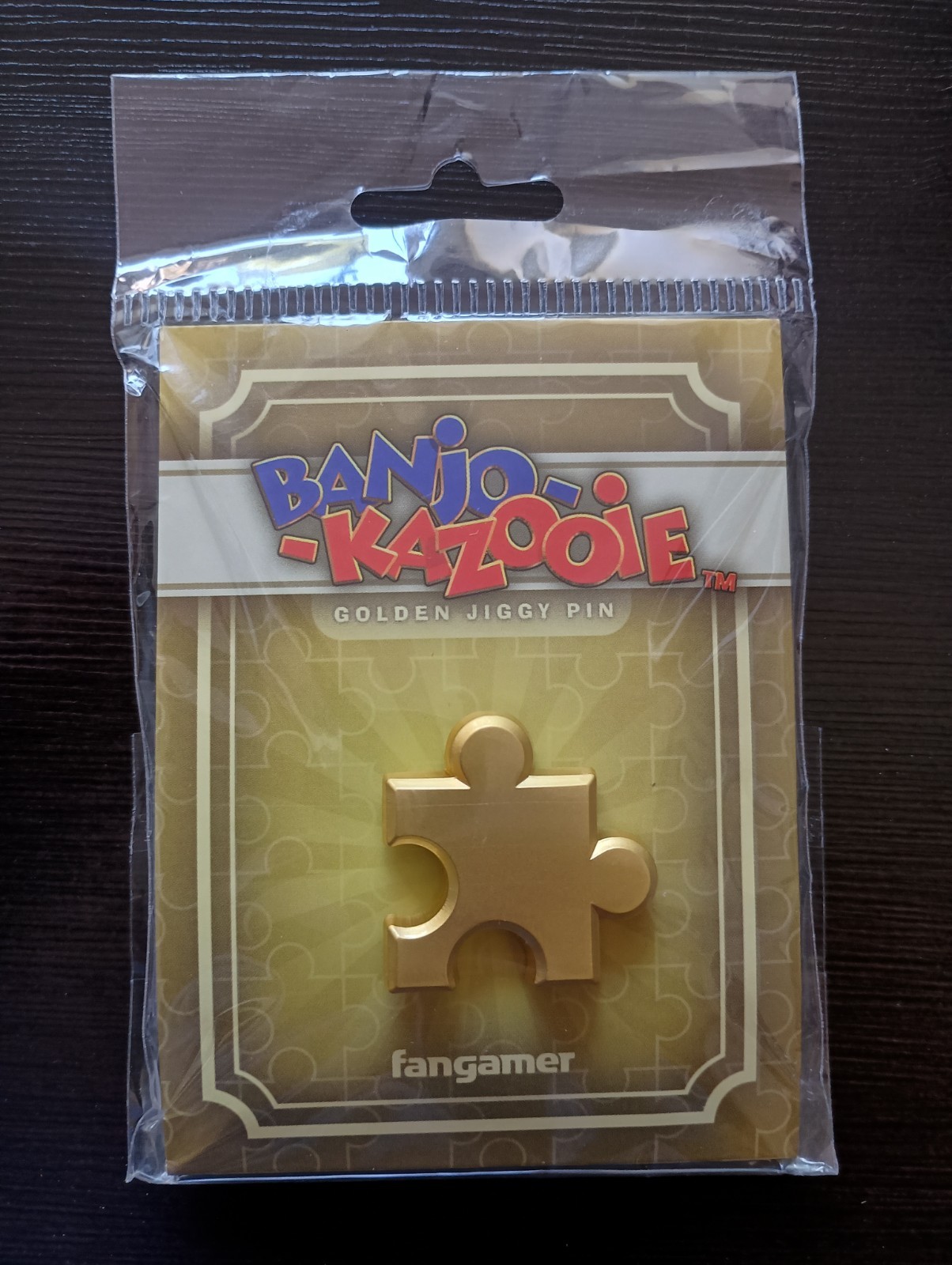 Banjo Kazooie Golden Jiggy Pin - Jigsaw Puzzle Piece Pinback XBOX