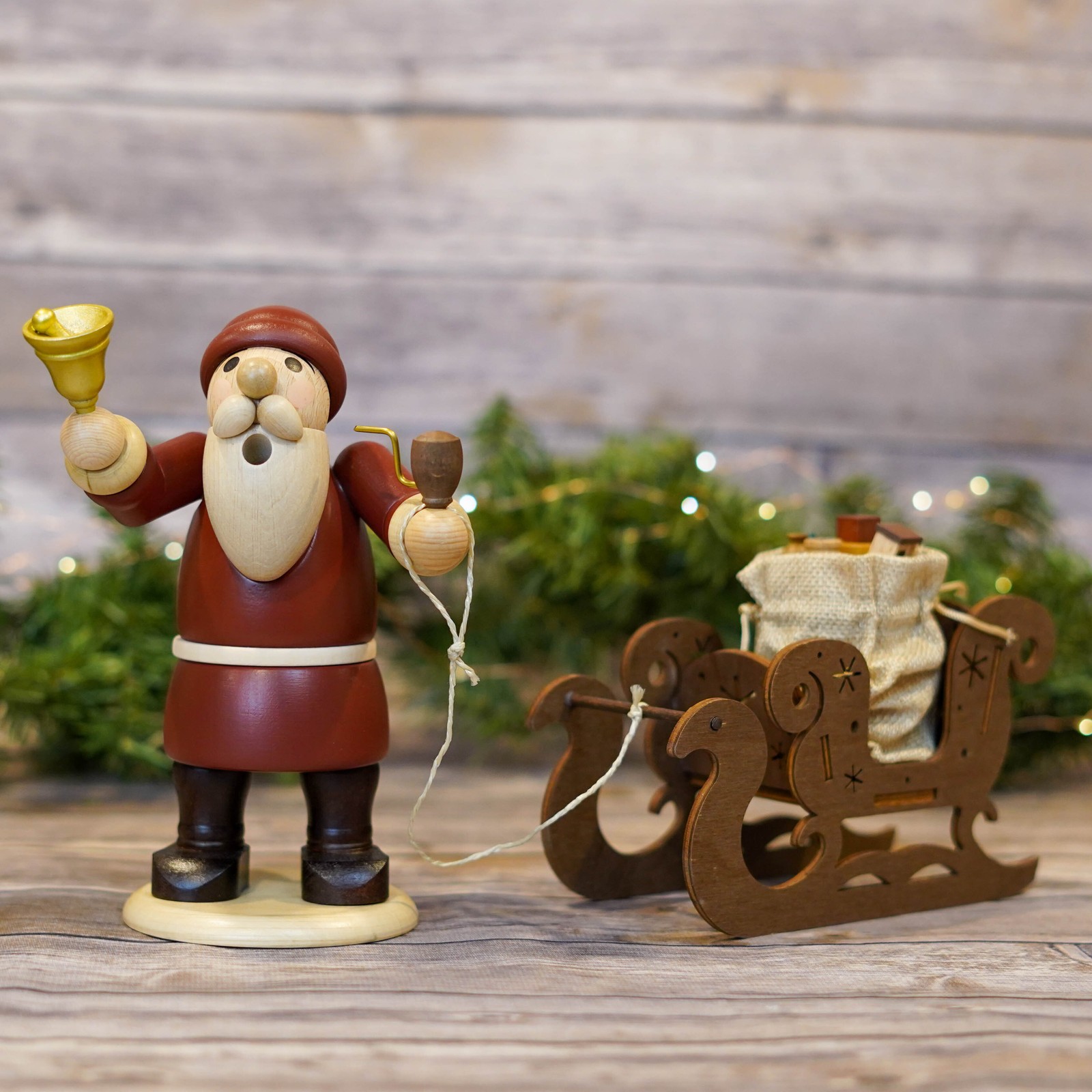 Smoker-Santa with Toy Filled Sleigh