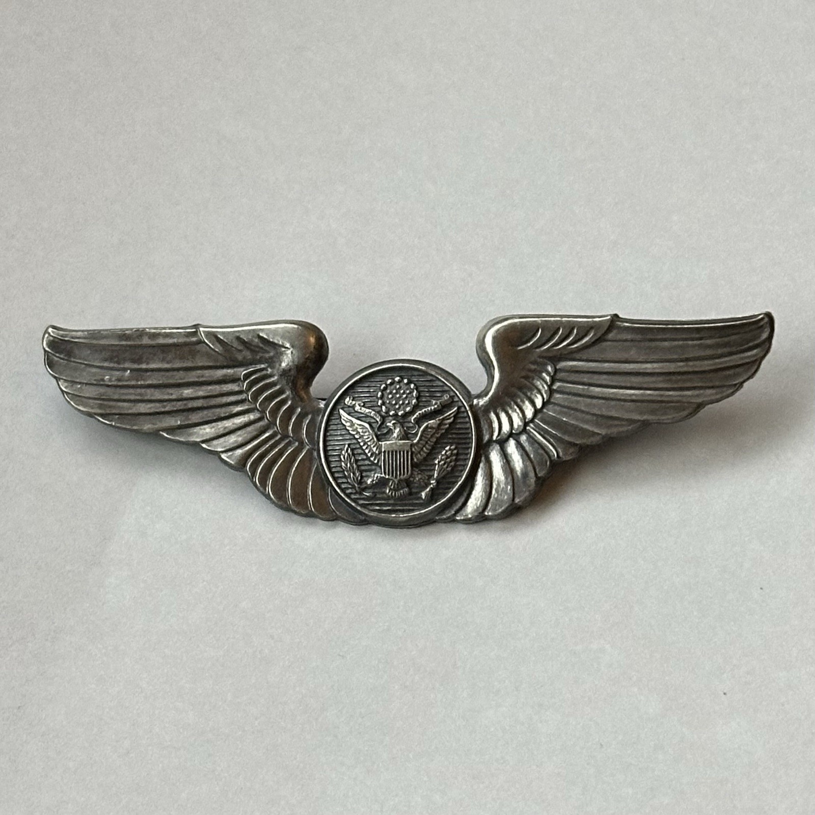 WW2 Sterling Silver AirCrew Wings Pin 3 inch